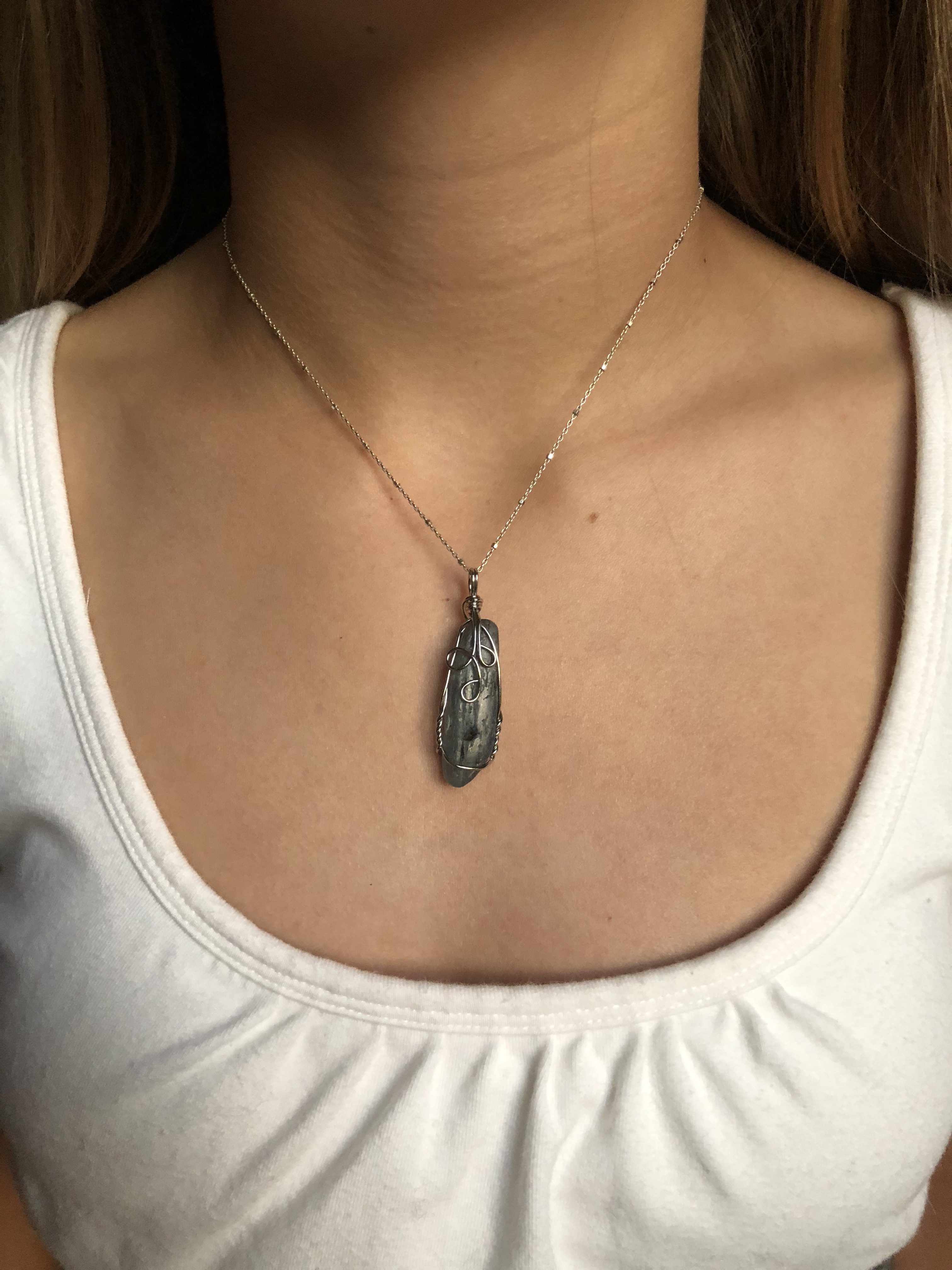 Sodalite Wire Wrap Necklace